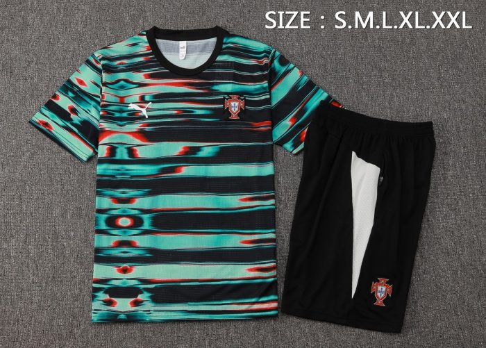 Portugal 25/26 Green Splash Short Sleeve Training Shirt - 图片 2