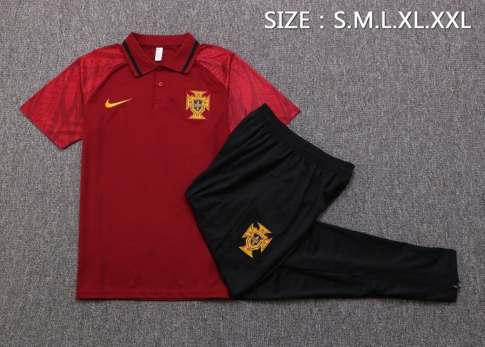 Portugal 22/23 Polo Shirt Wine Red - 图片 6