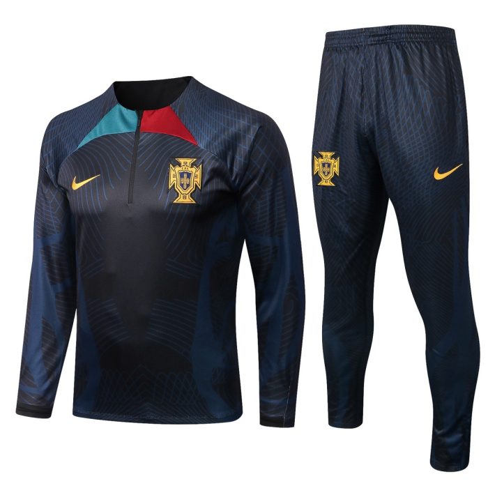 Portugal 22-23 Black Half-Zip Jacket (Ink Spray) - 图片 8