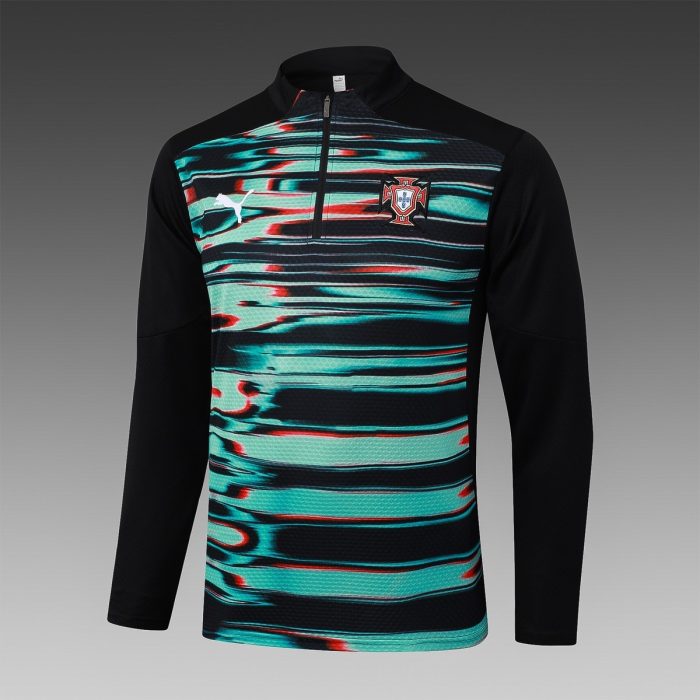 Portugal Black Green Splatter Half-Zip Jacket - 图片 8
