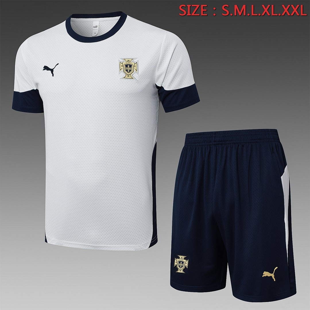 Portugal 24-25 Short Sleeve Training T-Shirt in Off-White