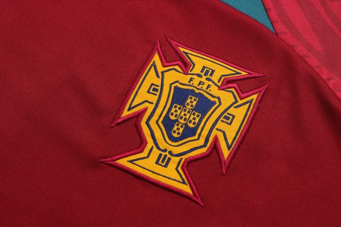 Portugal 22/23 Maroon Short Sleeve Training Suit (with Pants) - 图片 5