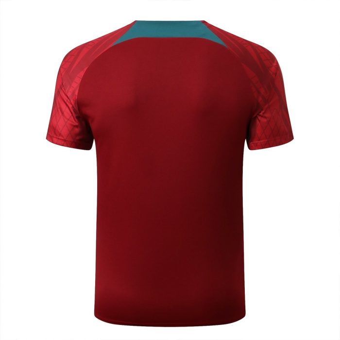 Portugal 22/23 Maroon Short Sleeve Training Suit (with Pants) - 图片 7