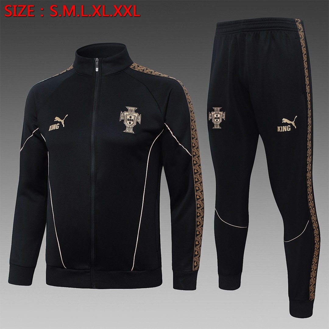 Portugal Black Long Zipper Jacket