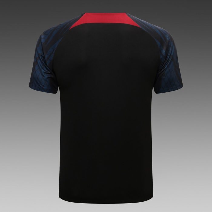 Portugal 22-23 Black Short Sleeve Training Suit with 5-Panel Shorts - 图片 8