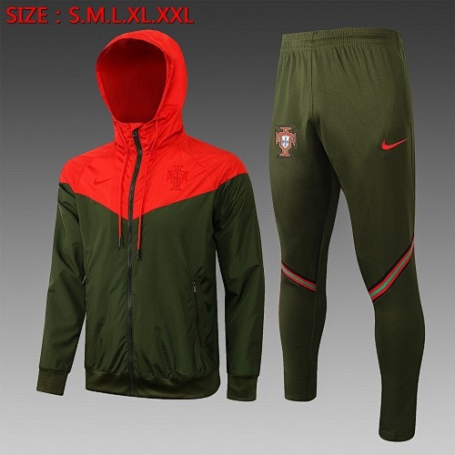 Portugal 21-22 Military Green Windbreaker (Red Upper)
