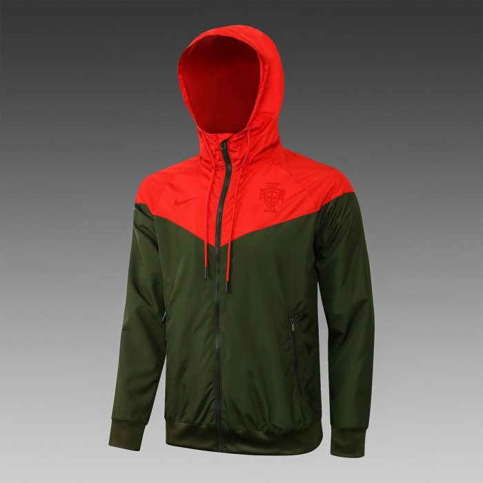 Portugal 21-22 Military Green Windbreaker (Red Upper) - 图片 2