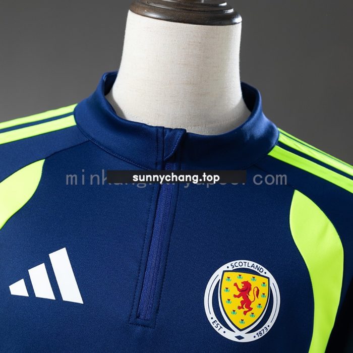 Scotland 2026 Training Top Navy Blue & Fluorescent Green - 图片 9