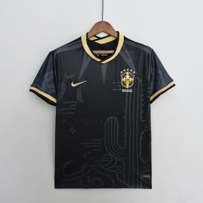 2022 Brazil Black Football Jersey - 图片 8