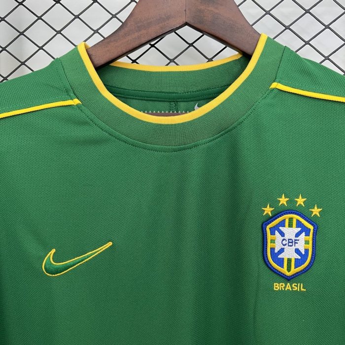 Brazil 1998 Goalkeeper Green Retro Jersey - 图片 3