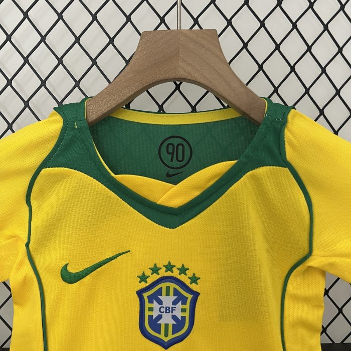 Brazil 2004 Home Kids Jersey - 图片 3