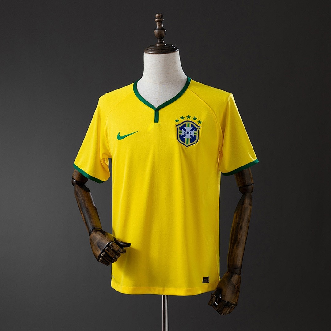 JER-8307_1 Brazil 2014 Home Retro Jersey - 图片 1