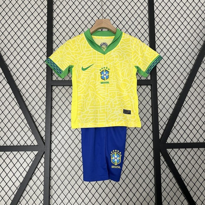 Brazil 2024 Home Kids Jersey - 图片 2