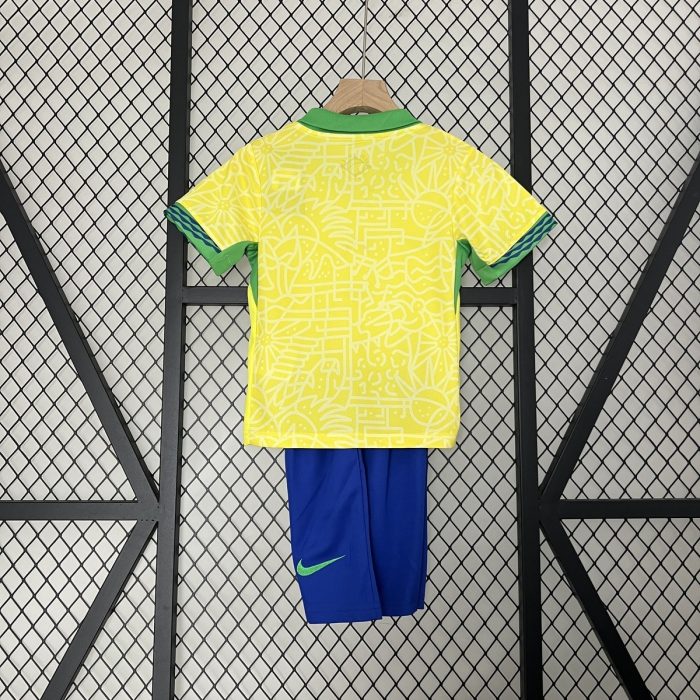 Brazil 2024 Home Kids Jersey - 图片 4