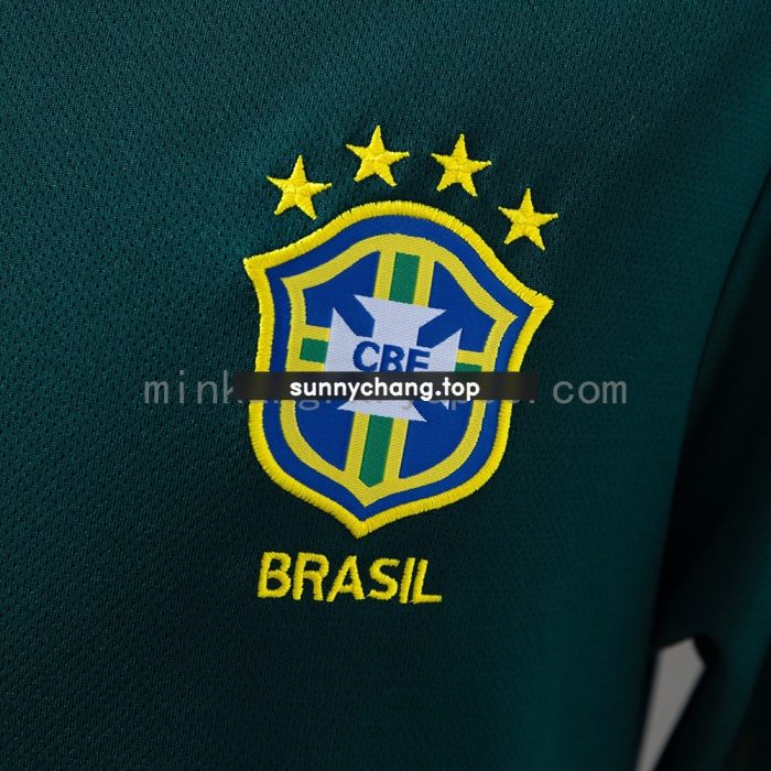 Brazil 1998 Retro Goalkeeper Jersey Dark Green - 图片 6