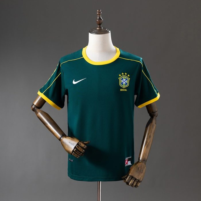 Brazil 1998 Retro Goalkeeper Jersey Dark Green - 图片 9