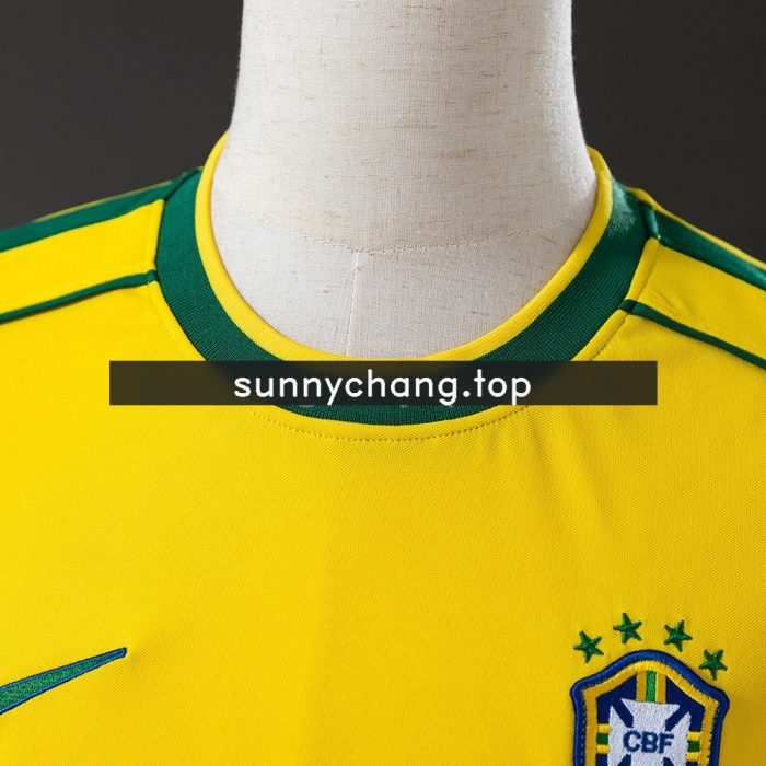Brazil 1998 Home Retro Long Sleeve Jersey - 图片 7