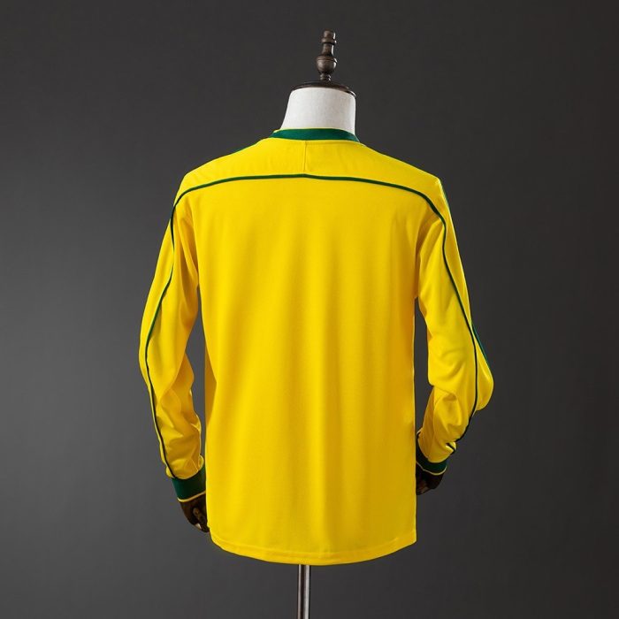 Brazil 1998 Home Retro Long Sleeve Jersey - 图片 8