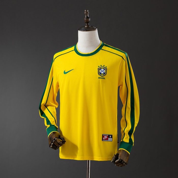 Brazil 1998 Home Retro Long Sleeve Jersey - 图片 9