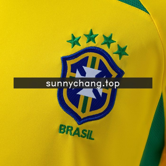 Brazil 2002 Home Long Sleeve Retro Jersey - 图片 4