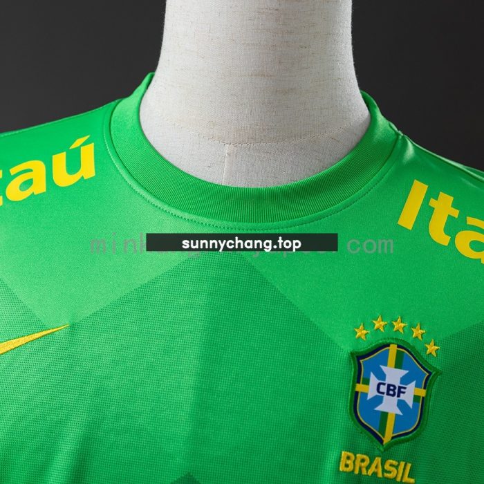 Brazil 2020 Retro Jersey Green - 图片 6