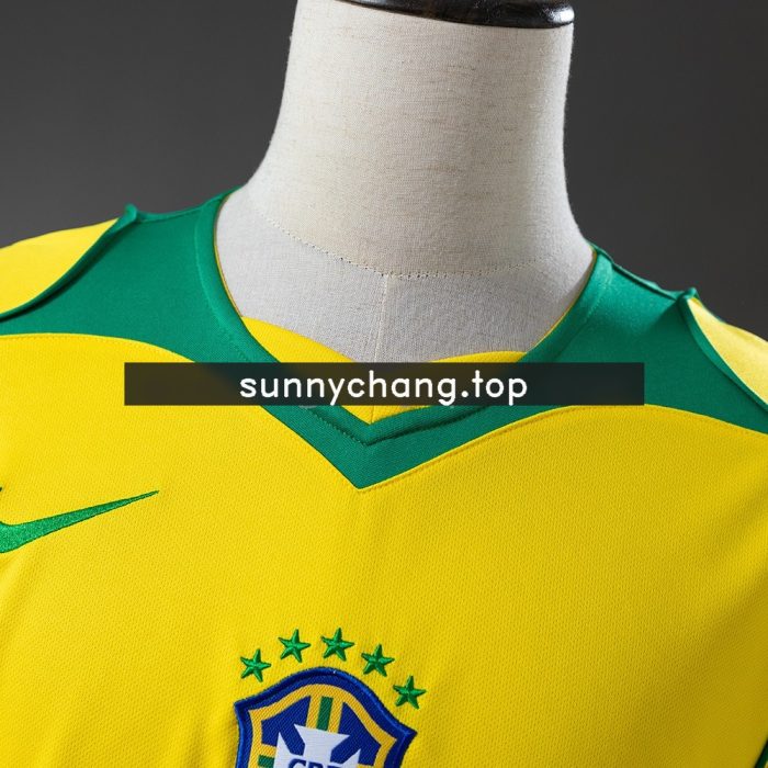 Brazil 2004 Home Long-Sleeved Retro Jersey - 图片 7
