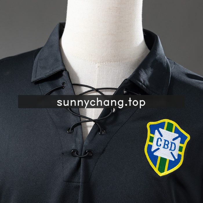 Brazil 2004 Special Edition Black Long Sleeve Retro Jersey - 图片 5