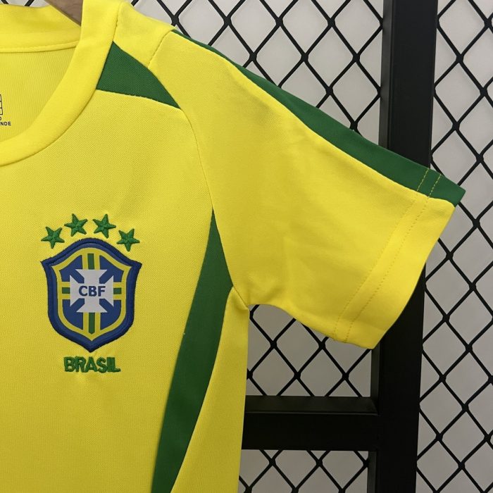 Brazil 2002 Home Kids Jersey - 图片 3