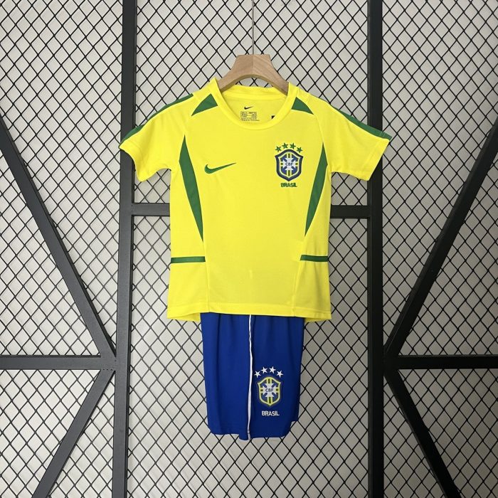 Brazil 2002 Home Kids Jersey - 图片 5