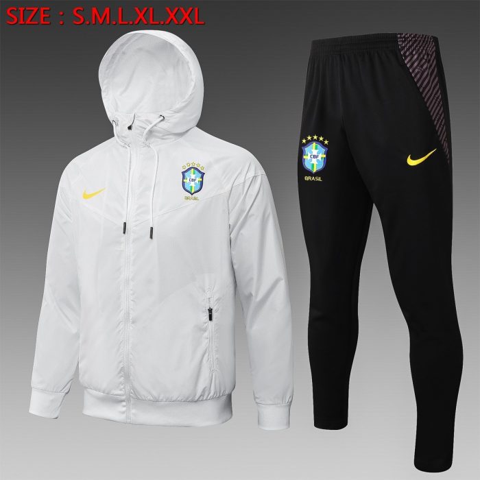 Brazil 21-22 White Windbreaker - 图片 2