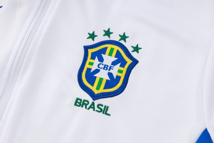 Brazil 24/25 White Long Zip Jacket - 图片 6