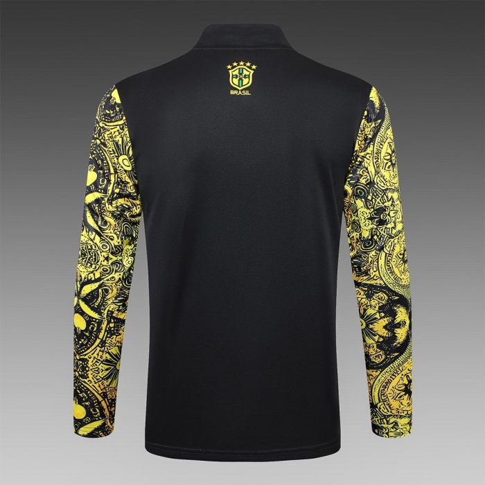 Brazil 24/25 Yellow Splatter Half-Zip Jacket - 图片 7