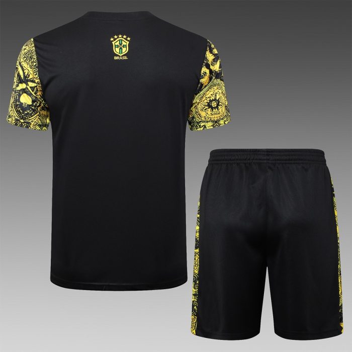 Brazil 24/25 Yellow Splash Print Short Sleeve Training Shirt - 图片 6