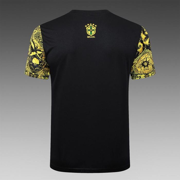 Brazil 24/25 Yellow Splash Print Short Sleeve Training Shirt - 图片 7
