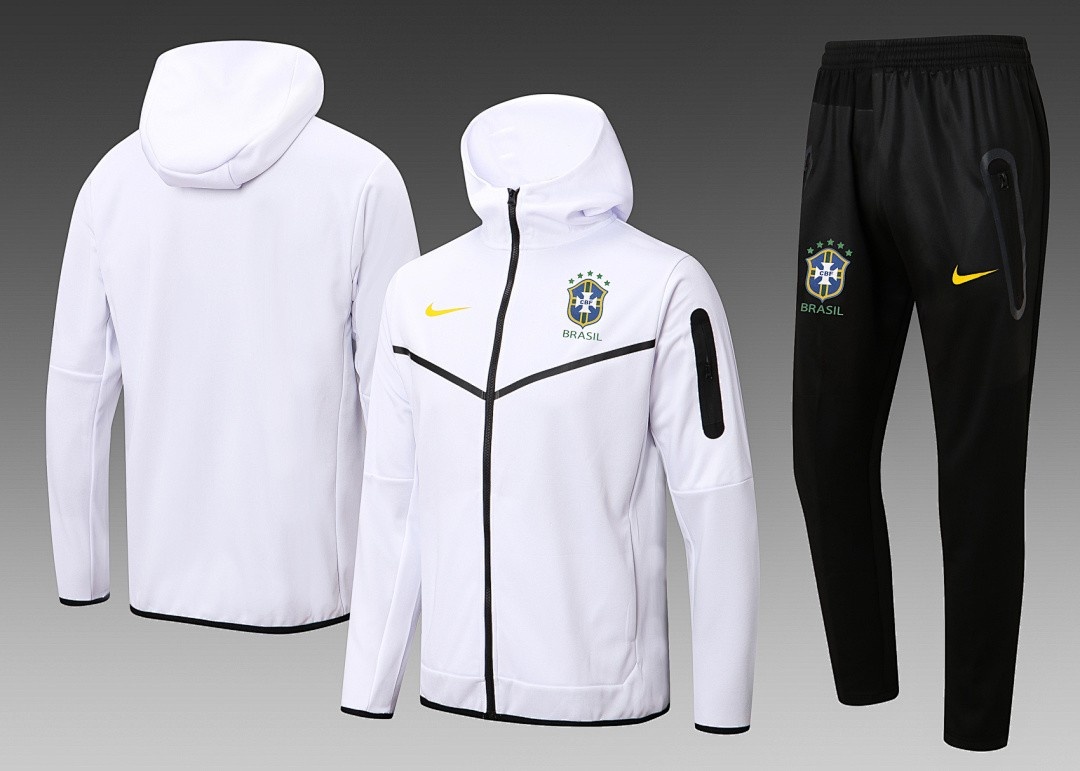 Brazil 22/23 White Long Zip Jacket