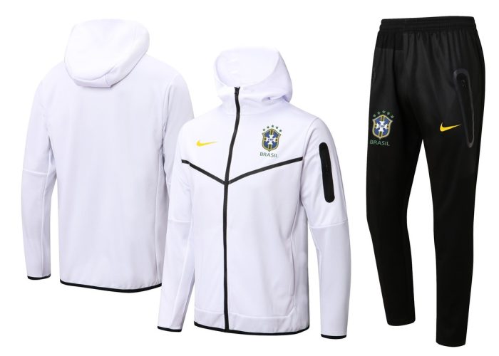 Brazil 22/23 White Long Zip Jacket - 图片 8
