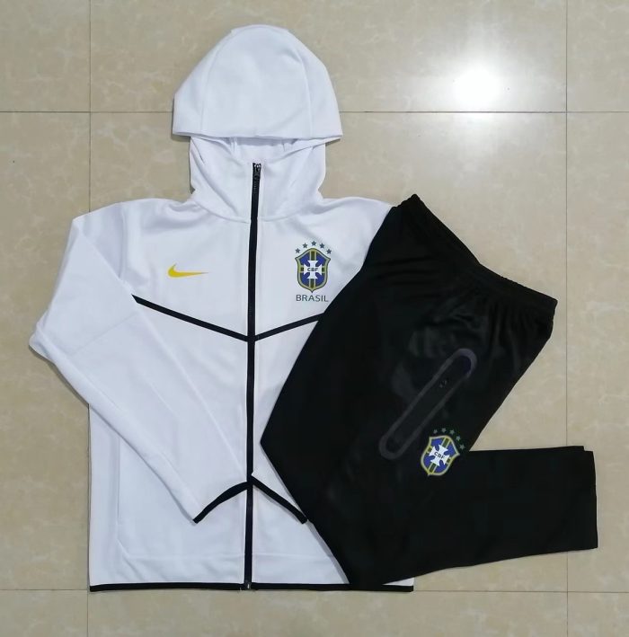 Brazil 22/23 White Long Zip Jacket - 图片 9