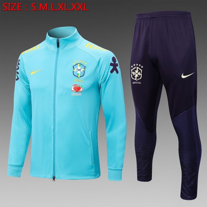 Brazil 22/23 Long Zip Jacket Light Blue - 图片 8