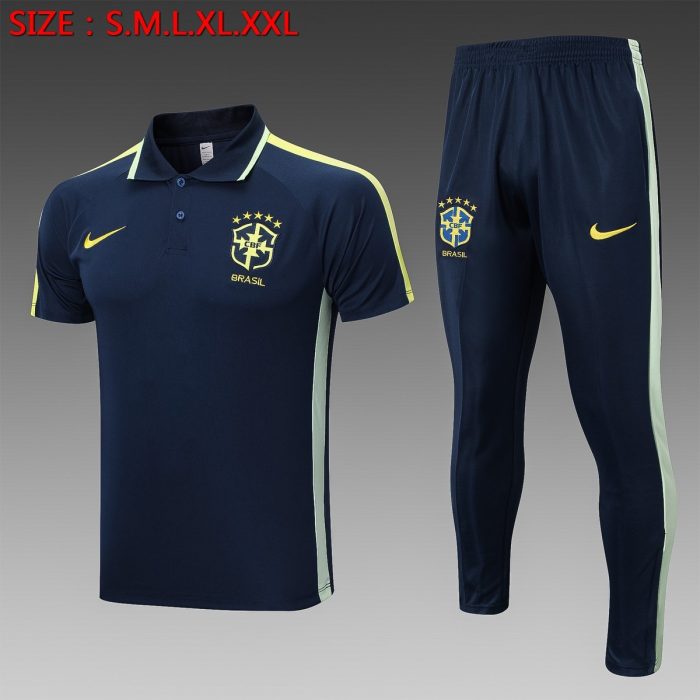 Brazil 22/23 Polo Shirt Navy Blue - 图片 8