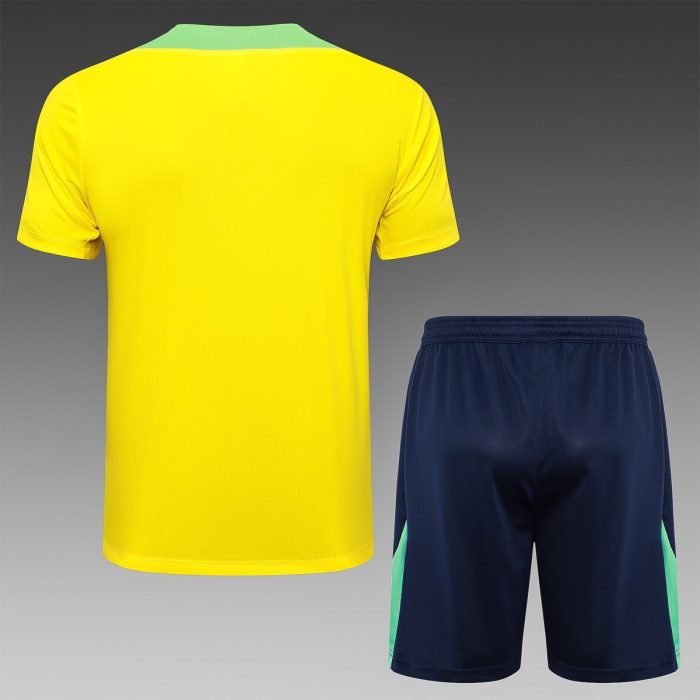 Brazil 24-25 Yellow Short Sleeve Training Shirt - 图片 6