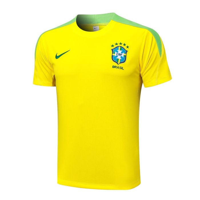 Brazil 24-25 Yellow Short Sleeve Training Shirt - 图片 8
