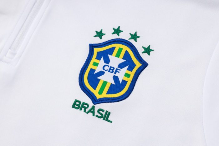 Brazil 24/25 White Half-Zip Jacket - 图片 5