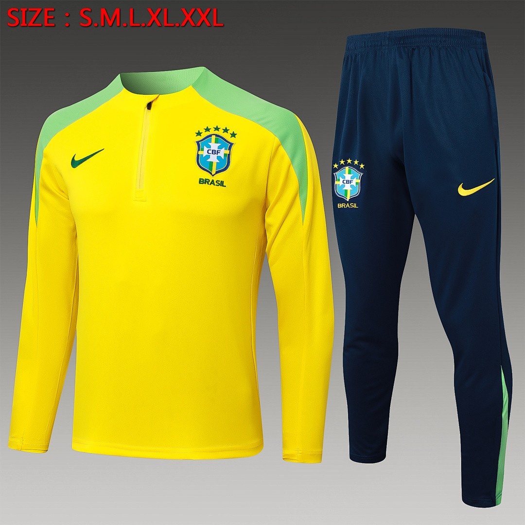 Brazil 24/25 Yellow Half-Zip Jacket