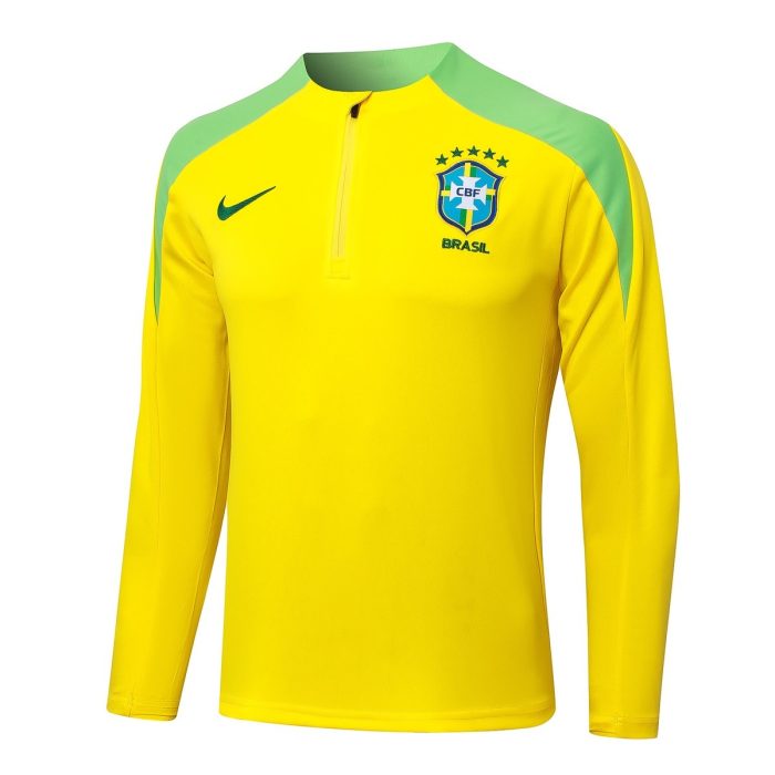 Brazil 24/25 Yellow Half-Zip Jacket - 图片 4