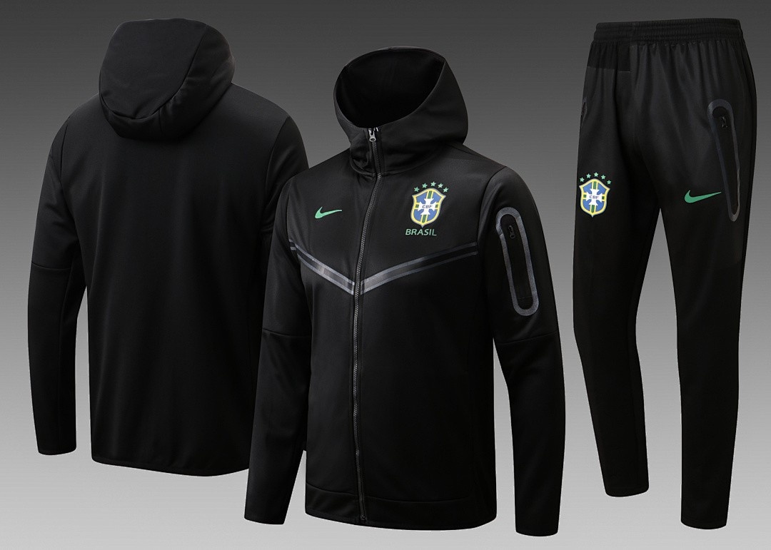 Brazil 22/23 Black Long Zip Jacket