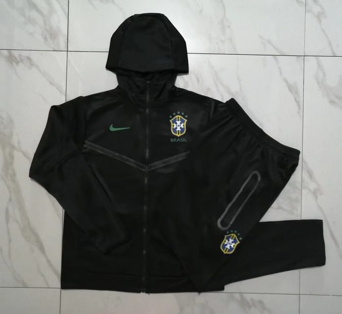 Brazil 22/23 Black Long Zip Jacket - 图片 9