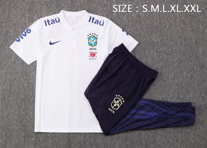 Brazil 22/23 White Polo - 图片 2