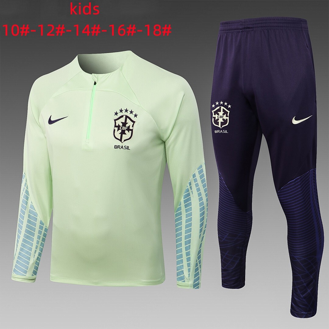 Brazil 22/23 Half-Zip Jacket Kids Green