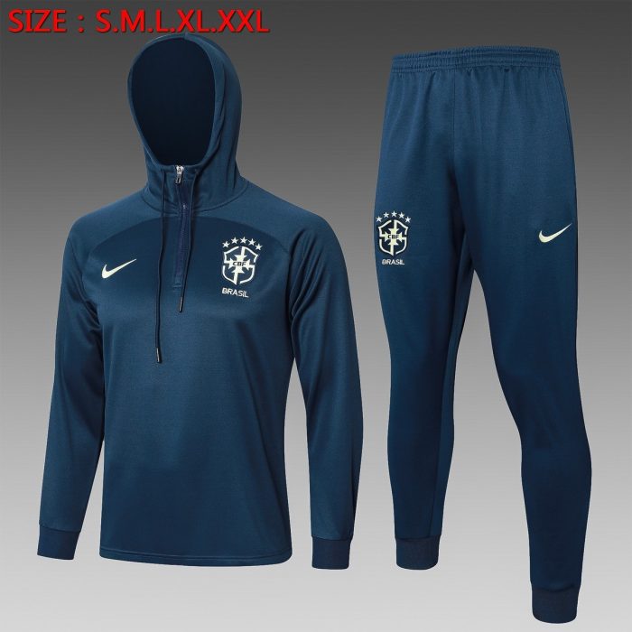 Brazil 23/24 Half-Zip Hoodie Blue - 图片 8