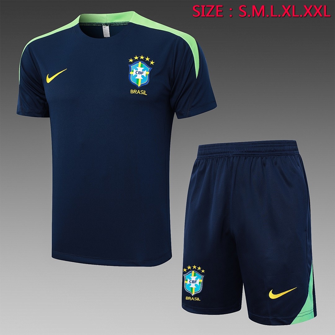 JER-8518_1 Brazil 24/25 Short Sleeve Training Top in Cyan - 图片 1